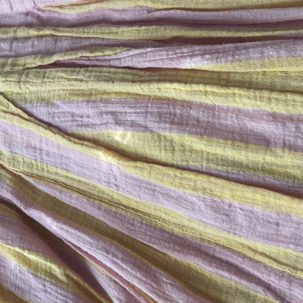 Free People Strapless Maxi Dress in Pink and Yellow Stripe